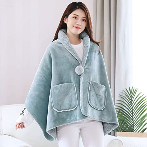 CLEMMO Mehrzweck Schaldecke,Poncho Cape,Damen Winter Pashmina Schals,Dicker Flanell-Schaldecke,Tragbare Schaldecke,Es kann auch als Sofadecke und Schlafdecke verwendet Werden