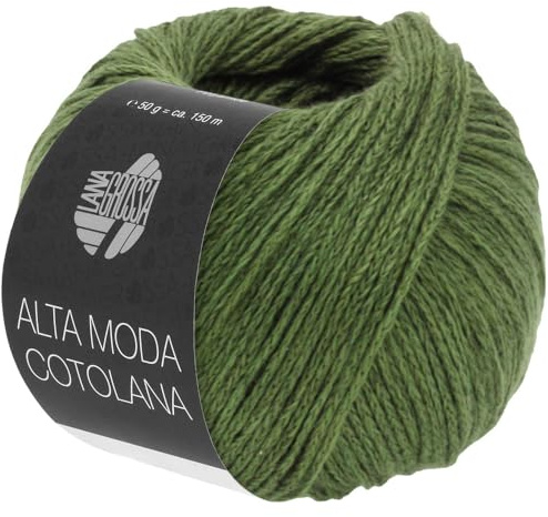 LANA GROSSA Alta Moda Cotolana | Edles Kettengarn aus 45% Schurwolle (Merino superwash), 45% Pima Baumwolle & 10% Polyamid| 50g Wolle zum Stricken & Häkeln | 150m Garn FB 47