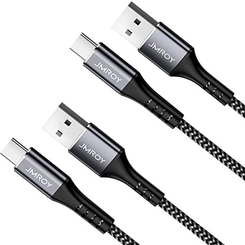 Cavo USB C da 3 A per ricarica rapida, 2 confezioni da 2 m + 1 m, caricabatterie di tipo C, ricarica rapida per Samsung Galaxy S10 S9, Huawei P30, P20, Google Pixel, Sony Xperia XZl