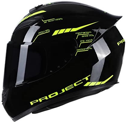 Mulcort Motorradhelm Full Face Rapid Street Helm Unisex Erwachsene Cool Rider Equipment Four Seasons New Street Touring Motorradhelm Style D Größe L, Black and green