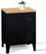 IDMarket - Table de Chevet Ester 1 Porte métal Noir Plateau façon hêtre Design Industriel