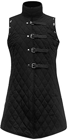 Steampunk Hemd Herren - Retro Gothic Windjacke Lederweste Umhang Mantel ärmellos Einfarbig Kleid Strickjacke Lange Jacke Mittelalter Kleidung