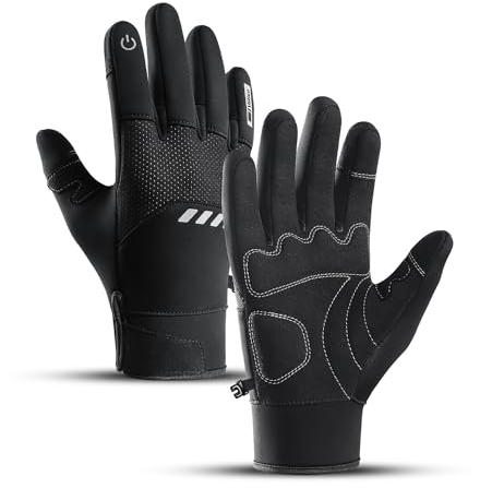 Vilico Winterhandschuhe Herren Warm Touchscreen Wasserfest Winddicht Fahrradhandschuhe Damen Thermo für Laufen Fahren Skifahren Golf Motorrad