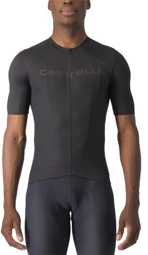 CASTELLI Prologo Lite Jersey für Herren, leicht, Viertelärmel mit Taschen für Straße, Gravel Biking I Radfahren - Hellschwarz - Größe S, Light Black, Klein