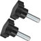 CoCud Stern Klemmknöpfe M12 x 40mm Stecker Gewinde 47mm Kopf Plastik Daumen Schraube Griffe Hand Knöpfe Gewinde Bolzen Schwarz - (Verwendung: für Drehmaschinen) 2Stk