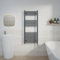 WarmeHaus Prefilled 1200x500mm Straight Electric Heated Towel Rail with Timer Thermostatic Bathroom Radiator Anthracite - 600W(Chrome Heating Element)
