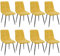 WAFTING Esszimmerstühle 8er Set, Gepolsterter Stuhl mit Hoher Rückenlehne und Leinendesign, Esstischstühle mit Metallfuß, für Esszimmer, Wohnzimmer, Küche, Schlafzimmer und Empfangsraum, Gelb