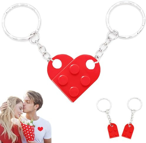 JCTRRJ 4 Stück Schlüsselanhänger, Schlüsselanhänger, Herz, Herz Schlüsselanhänger, Schlüsselanhänger Herz, Anhänger, Partner Schlüsselanhänger, Keychain