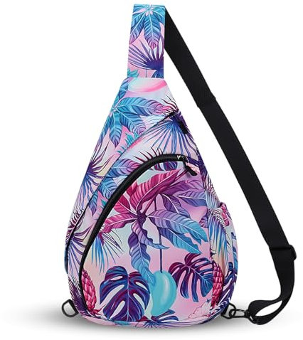 HUA ANGEL Brusttasche Crossbody Bag Damen Stylisch Breiter Gurt Leichter Rucksack Klein Wasserdicht Umhängetasche für Jungs Mädchen Outdoor Reisen Sportlich Arbeit Laufen