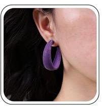 Inateannal Boucles D'oreilles Vintage En Velours Violet Boucles D'oreilles En Forme De C Boucles D'oreilles Géométriques Exagérées Boucles D'oreilles En Peluche Bijoux Pour Femmes Et Filles
