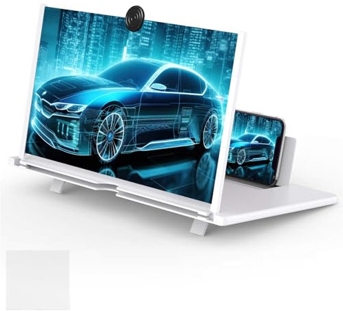 MHDUYEG Lente Ingrandimento Smartphone,Ingranditore Schermo Smartphone,Widescreen per Cellulare,3D HD Schermo Ingranditore Per Cellulare,per Tutti Smartphone, per Guardare Film e Video(Argento 14)