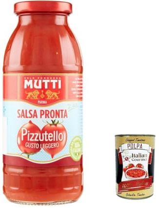 Italian Gourmet Salsa Pronta Pomodoro Pizzutiello Tomatensauce 12 x 300g | Sugo pronto all'italiana, aus 100% italienischen Tomaten, fruchtig für, Gesamtnettogewicht 3,6 kg + Kostenlos Polpa 400g