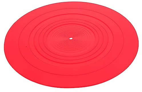 Antistatische Silikonmatte Ersatzmatte, für Plattenspieler Rote | Sanft zu Schallplatten, Leicht zu Verwenden, Hält den Plattenteller Sauber, Passend für Vinyl Wiedergabe