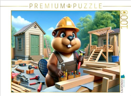 CALVENDO Puzzle Der fleißige Biber am Werk: EIN tierischer Zimmermann beginnt das Baujahr | 1000 Teile Lege-Größe 64 x 48 cm Foto-Puzzle für glückliche Stunden