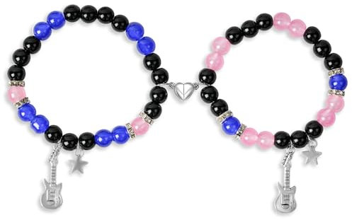 Aucuu Magnet Paare Armbänder, Matching Armbänder für Paare, Passende Kristalle Armbänder, Naturstein-Perlenarmband, Pärchen Armband Freundschaftsarmbänder, Geschenke für Paare Freund Freundin