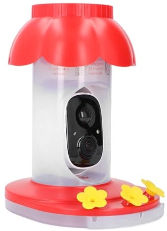 Sxhlseller Smart Bird Feeder IP65 Wasserdicht, WiFi-Vogelfutterhaus-Kamera mit Echtzeit-Vogelbeobachtung, 1080p Smart Night Vision, AI Auto Catch Motion Detection für Wandbaumzaun