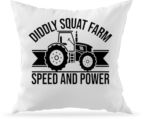 Moonai Diddly Squat Farm Speed and Power Dekorativer Sofakissenbezug und Füllung 40x40