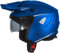 Generico Casco cross enduro aperto Jet Sheratan con visiera parasole a scomparsa Trial Street Scooter Moto blu opaco TAGLIA XL
