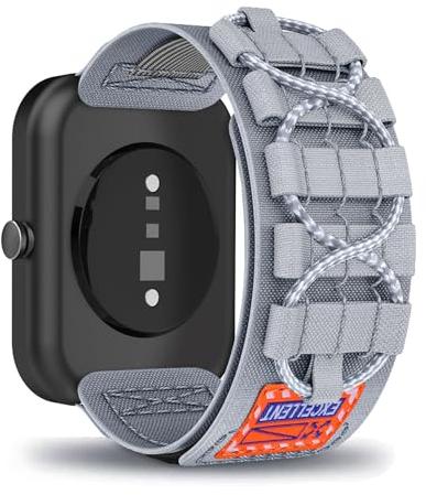 AireWiki Nylon Armband Kompatibel mit CMF BY NOTHING Watch PRO Uhrarmband Stoff Sport Klettverschluss Quick Fit Armbänder Ersatz für CMF BY NOTHING Watch PRO (grau)