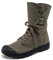 Amtopiyo Stivali da uomo in tela a metà polpaccio, alla moda, con lacci, scarpe da ginnastica, Verde militare, 42 EU