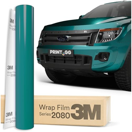 PRINT.GG Auto Folie 3M 2080 Atomic Teal Glanz G356, 152 x 30 cm | Selbstklebende Car Wrapping Folie | Robuste Lackschutzfolie für Auto, Motorrad, Boot | Autofolie mit Exzellenter Haftung