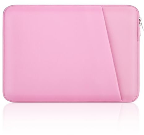 jooeer 15.6 Inch Laptop Sleeve Case Compatible with 15.6” Chromebook Notebook, Slim Protective Cover Padded Computer Sleeve with Pocket, Pink