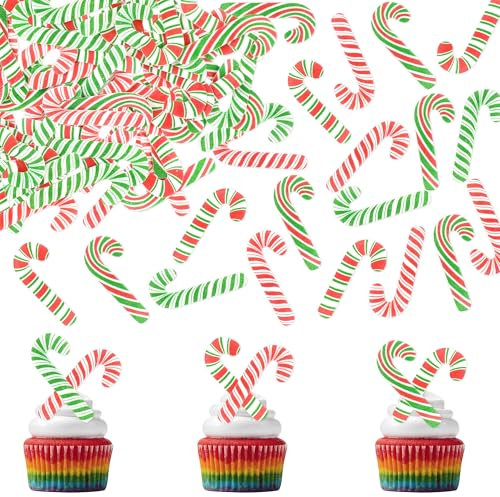 Blumomon 40 Stück Essbare Merry Christmas Cupcake Topper Essbare Christmas Süßigkeiten Weihnachts kuchen Dekoration Weihnachtsfeier Feiertagsbedarf
