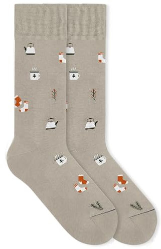 von Jungfeld - 1er Set Motiv Socken mit Hygge Icon - Bunte Socken in Gr.39-42