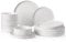 Richmount Dinner Set for 4, 12 Pieces Stoneware Plates and Bowls Sets Dinnerware Sets Chip and Scratch Resistant Modern Speckled Ceramic Dish Set Service for 4, Series Nebula, White