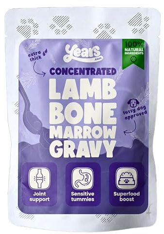 YEARS Bone Broth for Dogs - Organic Lamb Dog Gravy Topper 100ml | Concentrated Lamb Dog Food Topper. Probiotics & Prebiotics For Gut Health. Collagen For Stiff Joints & Coat.