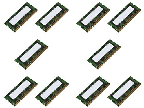 Pyugxab 10X Memoria RAM DDR2 de 2GB 667Mhz PC2 5300 Laptop Ram Memoria 1.8V 200PIN SODIMM para AMD