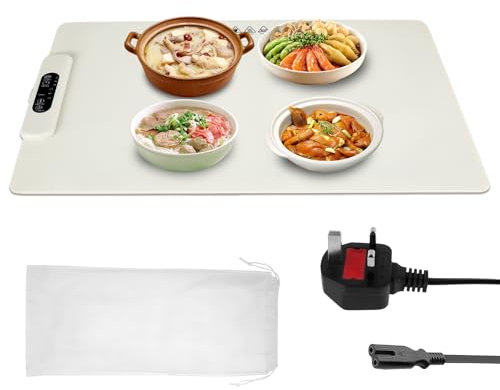 VAVPUP Warmhalteplatte für Speisen mit 3 Timern und 3 Temperatureinstellungen,Tragbare Faltbare Heizplatte für Warm Halten oder Auftauen,Silikon Warmhaltetablett zum Auftauen bei Buffetpartys