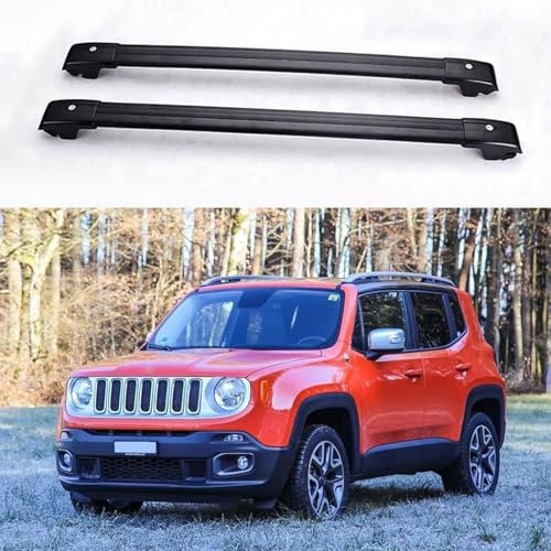 Dachgepäckträger-Querträger für Jeep Renegade 2015 2016 2017 2018 2019 2020, Dachbox, Dachzelt, Fahrrad, Kano, Skikorbträger aus Aluminium.