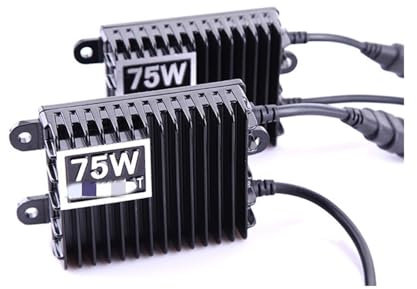 DUEYUU Versteckte Vorschaltstoff 2 Stück 75 W für AC-Umrüstsatz für Xenon-Vorschaltgerät für Xenon-Birne, weiße Farbe, 6000 K, Autoscheinwerfer, Autolampe H1, H7, H8