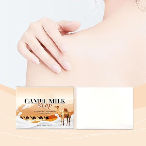 Sapone per il bagno al latte, pulizia profonda, sapone nutriente per la cura della pelle, emana profumo e schiuma ricca GuY847 (Brown, 7,4 x 5,3 cm)