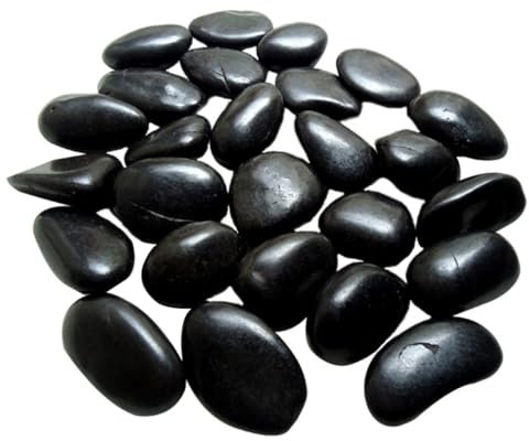 BESPORTBLE Décoration Daquarium en Pierre Naturelle Galets Noirs 1 5 Kg Profondeur De 2 À 4 Cm