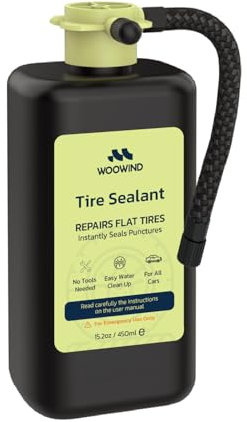 Woowind Tire Sealand PRO - Kit di Riparazione immediata per Pneumatici (450 ml) - Sigilla istantaneamente forature Fino a 5mm per Auto/Camion, SUV, TPMS, Senza Bisogno di Attrezzi, Resistente alle