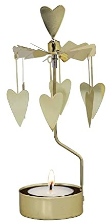 Teelichthalter – Drehlicht – Herzen goldfarben – Rotierendes Teelicht – Pluto Produkter – Hanna's Laden – Schwedisches Design
