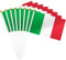 NJCXOLA 20 Stück Klein Italien Flagge, 14 * 21 cm italien flagge Italienische Mini Handgehaltene Flaggen mit 30cm weißem Pole, italienische deko Eurovision Olympische Party Zuhause Garten Bar Deko
