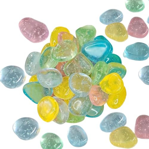 Kieselsteine, leuchtet im Dunkeln, Aquarium-, leuchtende Kieselsteine, Dekorationen für Teich, Pool, Rasen, Auffahrt, Pflastersteine, Blumenbeet, Landschaftsbau