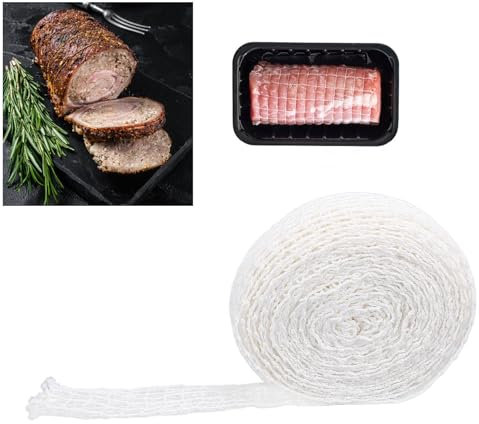 32,8 Fuß Fleischnetzbrötchen, Netto Elastisches Fleischnetz, Rindfleisch Netto Taschen Wurstnetzbrötchen, Dehnbar und Elastisch für Fleischkochen Fleischwurstherstellung