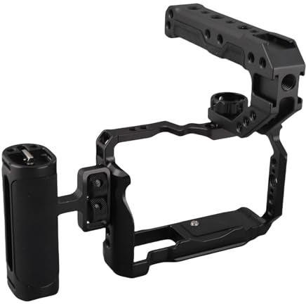 Camera Cage Video Rig Camera Rig for R50 with Side Handle Top Carrying Handle 1/4 3/8 Inch Screw Hole Cold Shoe Mount Ergonomic Design Aluminum Alloy CNC Processing