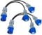 KoolShiro 2PCS 32amp Splitter Electric Cable, 32A Plug to 2 x 16A Sockets, 240V Caravan Electric Adapter, 2 Way Power Splitter Caravan Hook Up Adapter for Camping, Motorhomes, Generators