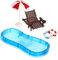 UKCOCO 1 Ensemble Kit Miniature Piscine avec Meubles pour Maison de Poupée Accessoires Décoratifs de Piscine Miniature Ensemble Complet