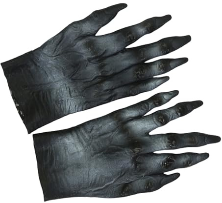 GMBYLBY 1 Paar Latex-Zombi-Handschuhe, gruselige Werwölfe, Zombied Hand für Halloween, Cosplay, Kostüme, gruselige Mosterhandschuhe