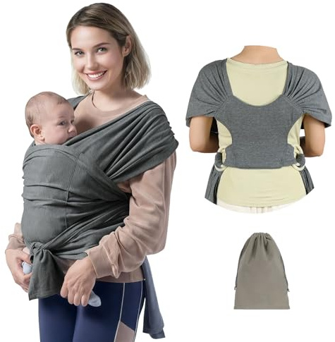 AUYAO Tragetuch Baby Neugeborene Babytrage Kleinkind Baby-Tragehilfe | Einfach Anzuziehen Mütter Väter Elastisches Baby Trage Freihändige Tragehilfe Einfach anzulegender Baby-Tragetuch Ergonomi