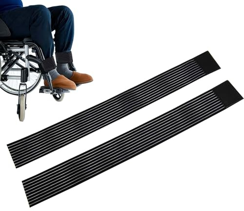 TUKEVA 2 PCS Sangle de Jambe pour Fauteuil Roulant Légère, Sangles de Repose-Jambes pour Fauteuil Roulant sangles mollet réglables pour fauteuil roulant pour personnes âgées et handicapées (Couleur B)