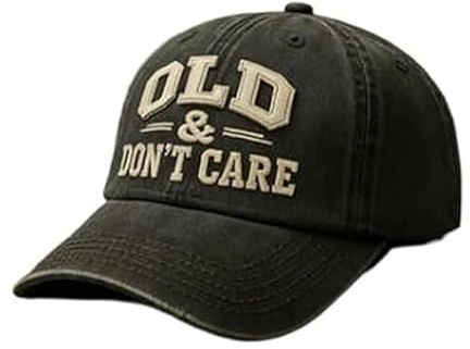 Old & Don't Care Mütze, verstellbar, Retro, Unisextrucker, Baseballkappe, 1 Stück, Einheitsgröße