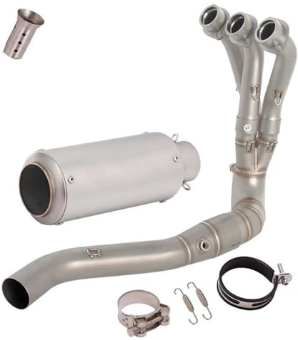 Motorrad Auspuff Motorrad-Auspuffrohr Für YAMAHA MT09 FZ09 MT FZ 09 2024 2025, Auspuffanlage, Vorderes Verbindungsrohr Schalldämpfer Rohr Auspuffrohr(Farbe 2)