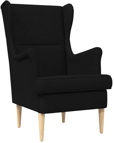 vidaXL Sessel Schwarz Stoff, Moderner Sessel, bequemer Lesesessel, Elegante weiche Polsterung, ergonomisches Design für Wohnzimmer und Schlafzimmer